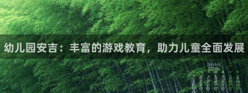 辉达娱乐主管：幼儿园安吉：丰富的游戏教育，助力儿童全面发展