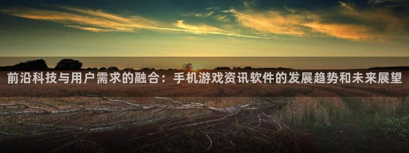 辉达娱乐登录地址：前沿科技与用户需求的融合：手机游戏资讯软件