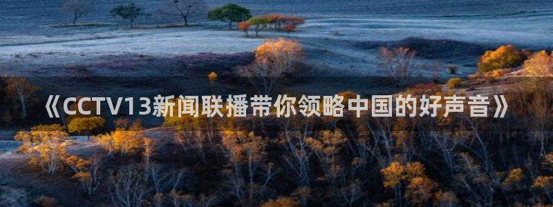 新球体育足球比分：《CCTV13新闻联播带你领略中国的好声音》